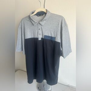Travis Mathew Men’s Grey Split Color Golf Polo Sz. XL